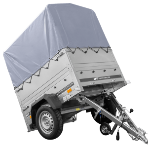 Remorque mono-essieu 150x106 UNITRAILER GARDEN 150 KIPP avec ridelles BIS, châssis H-800 et bâche grise