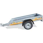 Remorque basculante 205 x 125 cm – 1 essieu AL-KO 750 kg – PTC 500 kg – Ridelle arrière ouvrante – Châssis galvanisé – Tema