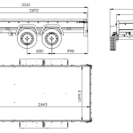Remorque porte-voitures 264x150 UNITRAILER GARDEN 265/2 KIPP avec châssis H-0 et bâche grise