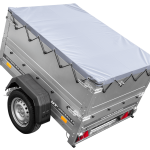 Remorque porte-voitures 150x106 UNITRAILER GARDEN 150 KIPP avec ridelles BIS, châssis H-0 et bâche grise