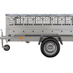 Remorque à un essieu 230x125 UNITRAILER GARDEN 230 KIPP avec côtés en filet, châssis H-0 et bâche grise