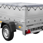 Remorque porte-voitures 150x106 UNITRAILER GARDEN 150 KIPP avec ridelles BIS, châssis H-0 et bâche grise