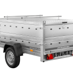 Remorque à un essieu 230x125 UNITRAILER GARDEN 230 KIPP avec côtés BIS et bâche en aluminium