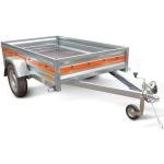 Remorque basculante 205 x 125 cm – 1 essieu AL-KO 750 kg – PTC 500 kg – Ridelle arrière ouvrante – Châssis galvanisé – Tema
